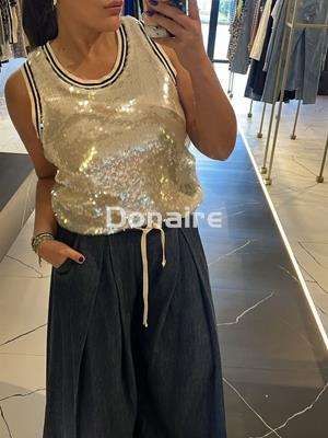 Top lentejuelas nude Dixie - Imagen 2