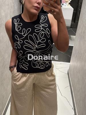 Top negro punto bordado NKN - Imagen 2