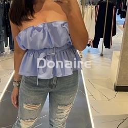 Top palabra de honor azul cielo Koralline - Imagen 1