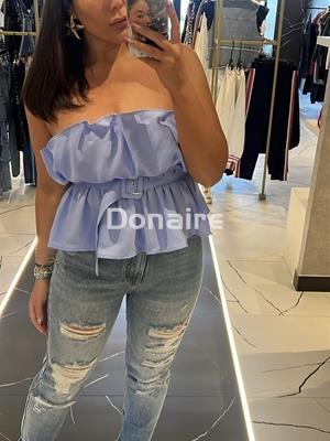 Top palabra de honor azul cielo Koralline - Imagen 1