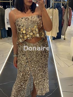 Top red y lentejuelas OPEN - Imagen 1