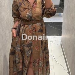 Vesido largo cuello mao y cinturón Dixie - Imagen 1