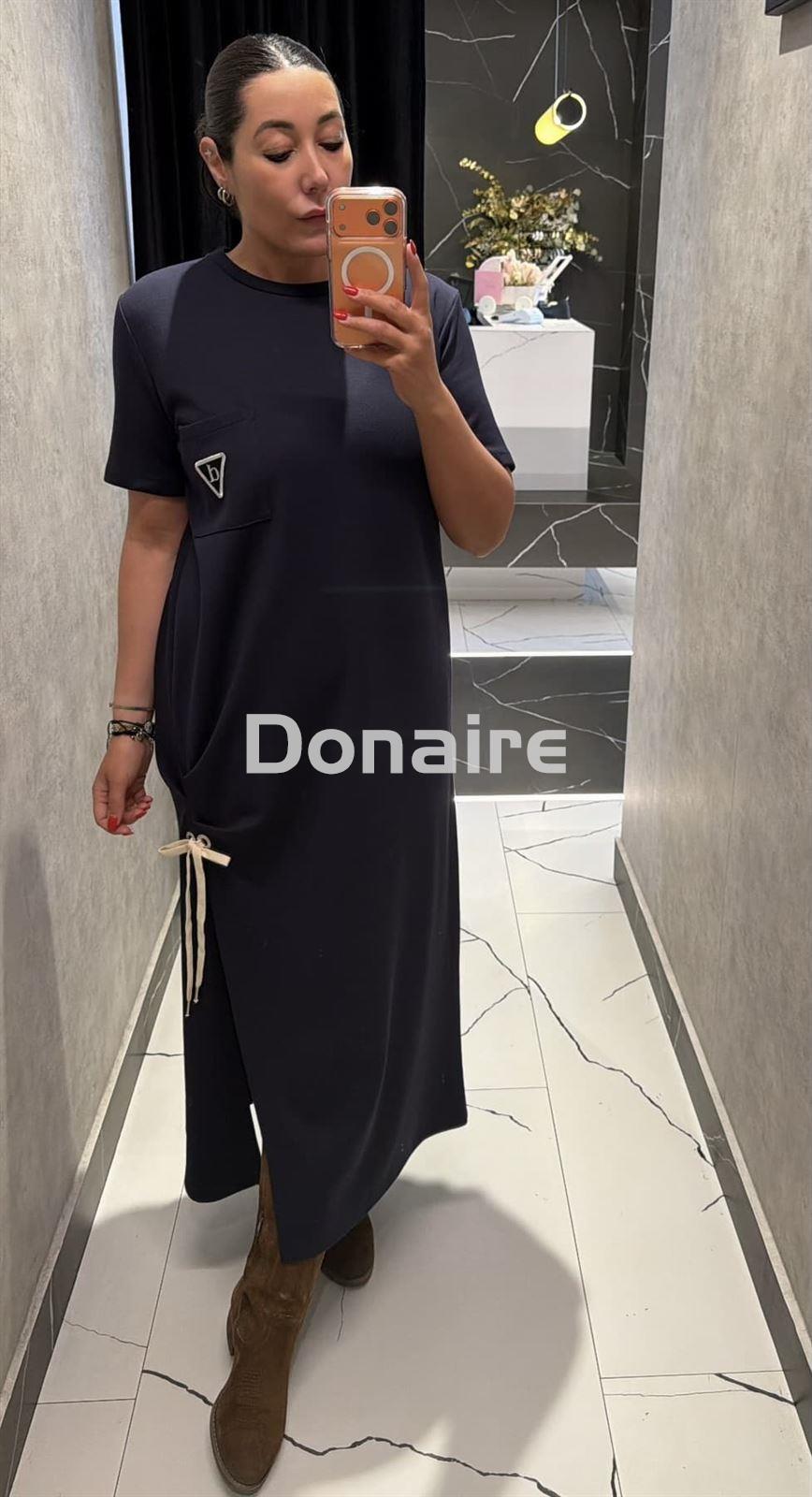 Vestido algodón azul marino DIXIE - Imagen 1