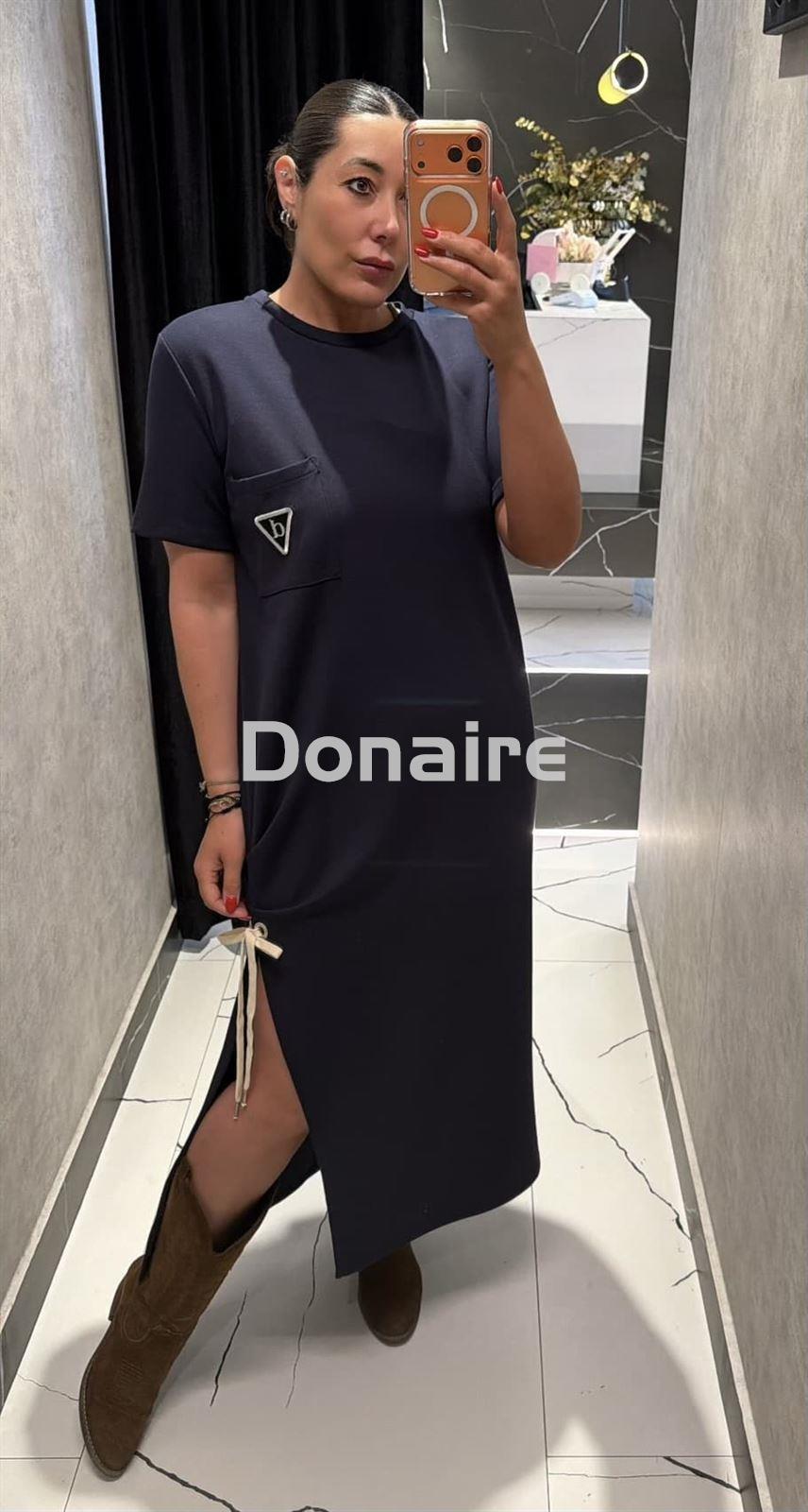 Vestido algodón azul marino DIXIE - Imagen 3