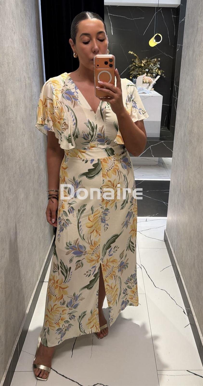 Vestido amarillo print floral Lez a Lez - Imagen 1