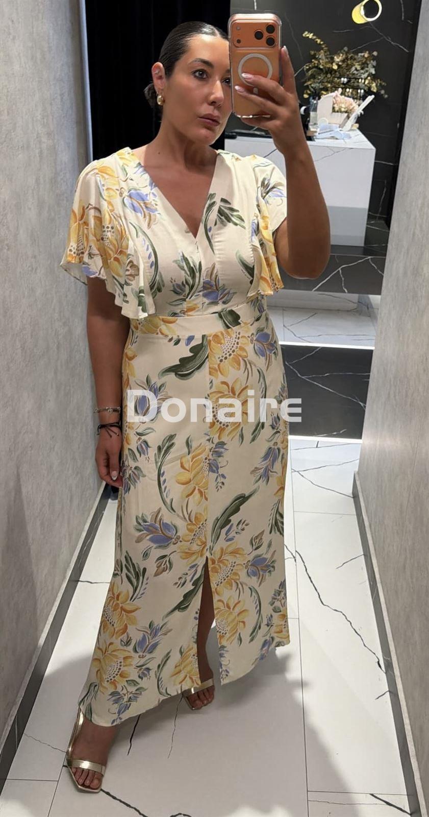 Vestido amarillo print floral Lez a Lez - Imagen 3