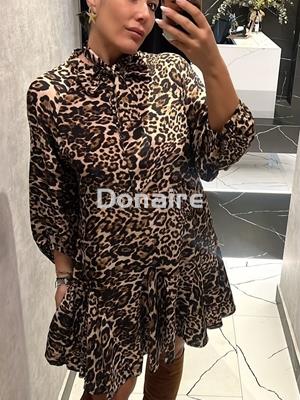 Vestido animal print con lazada Dixie - Imagen 1
