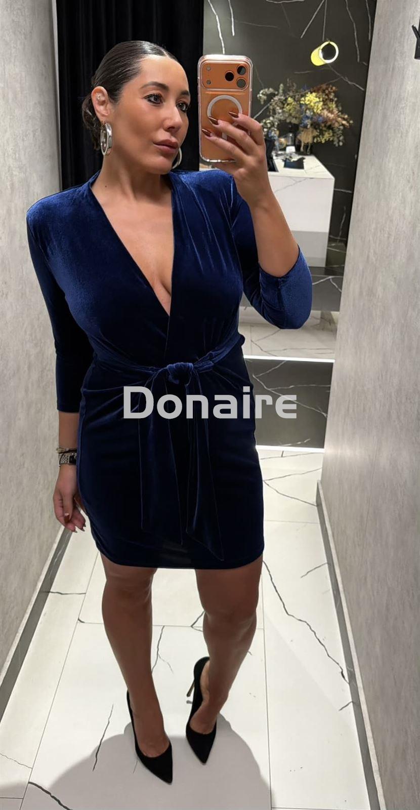 Vestido azul terciopelo Koralline - Imagen 3