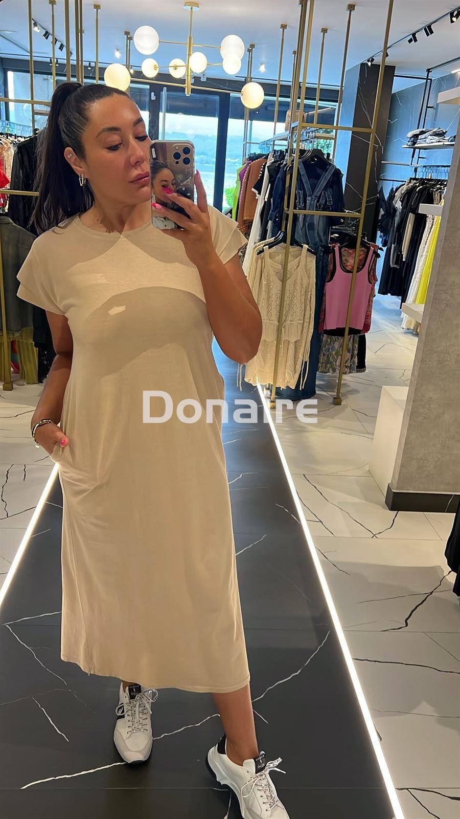 Vestido beige algodón cuello redondo Lolita - Imagen 1
