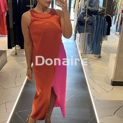 Vestido bicolor satén Maite - Imagen 1