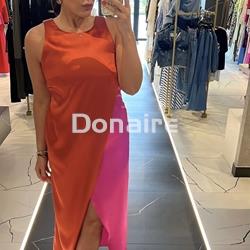 Vestido bicolor satén Maite - Imagen 2