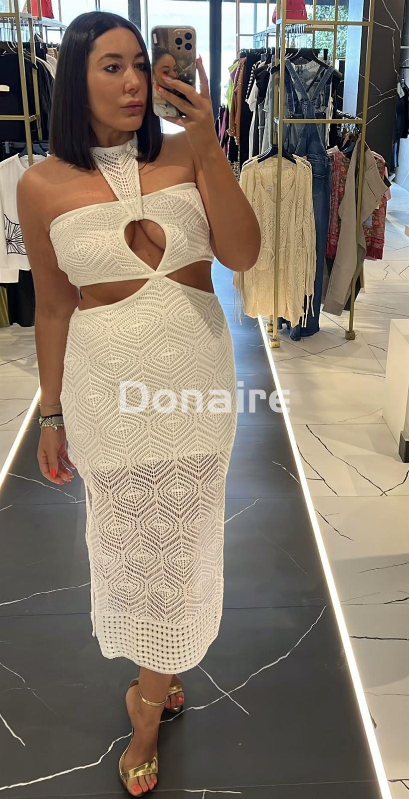 Vestido blanco crochet cut out L’CECCI - Imagen 1