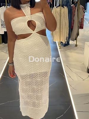 Vestido blanco crochet cut out L’CECCI - Imagen 1