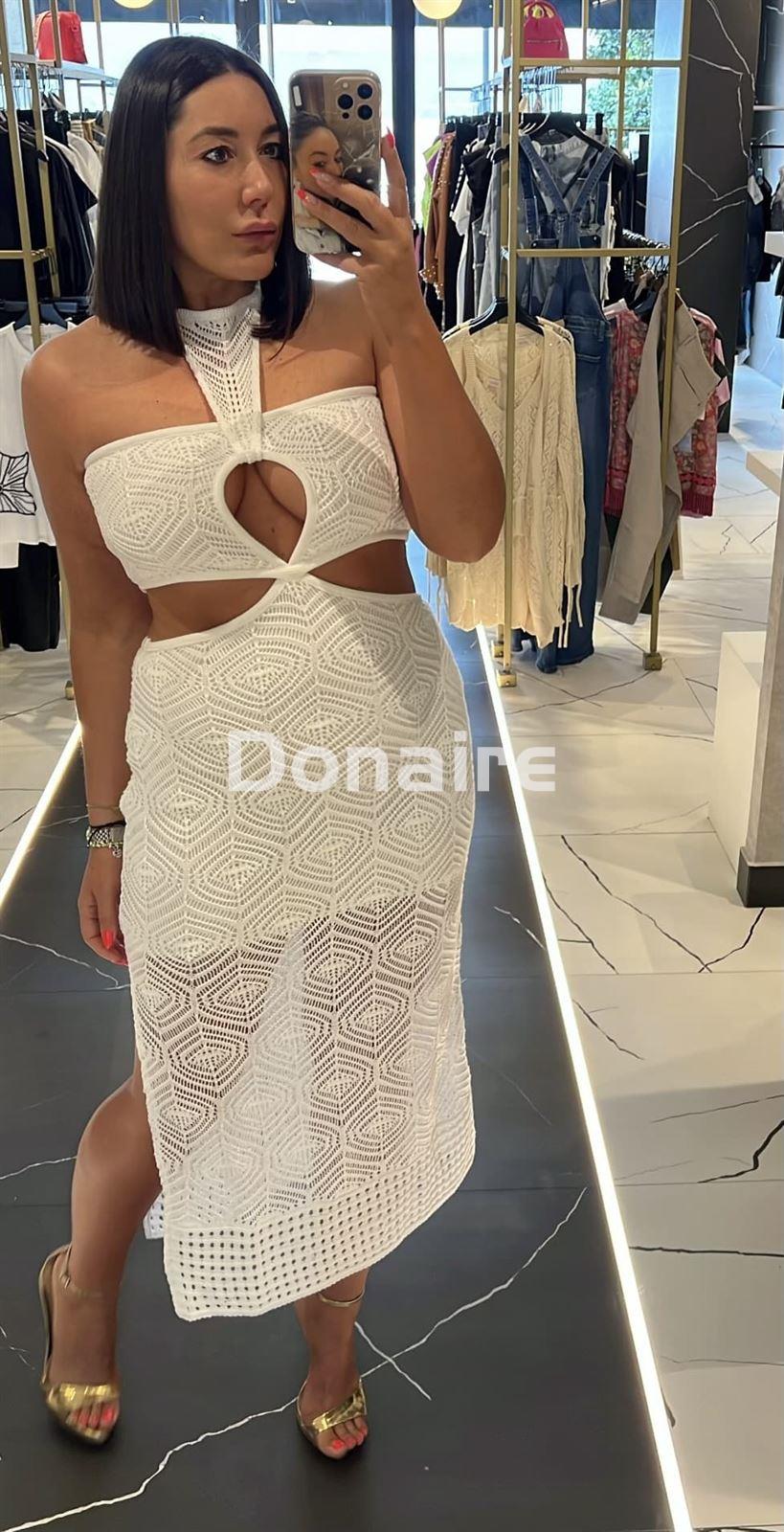 Vestido blanco crochet cut out L’CECCI - Imagen 2