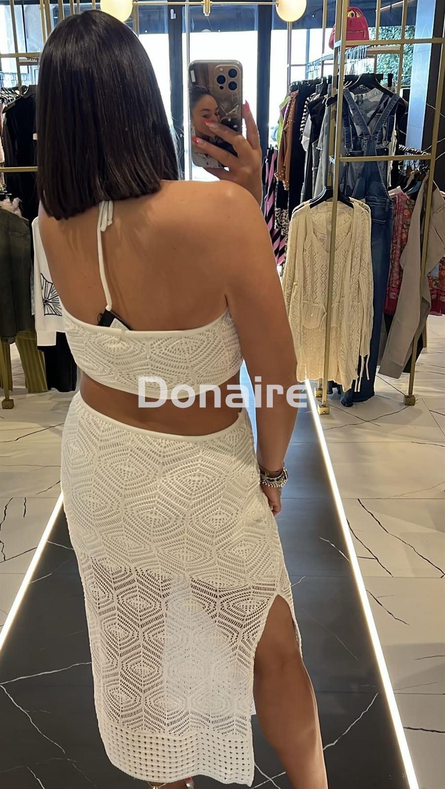 Vestido blanco crochet cut out L’CECCI - Imagen 3