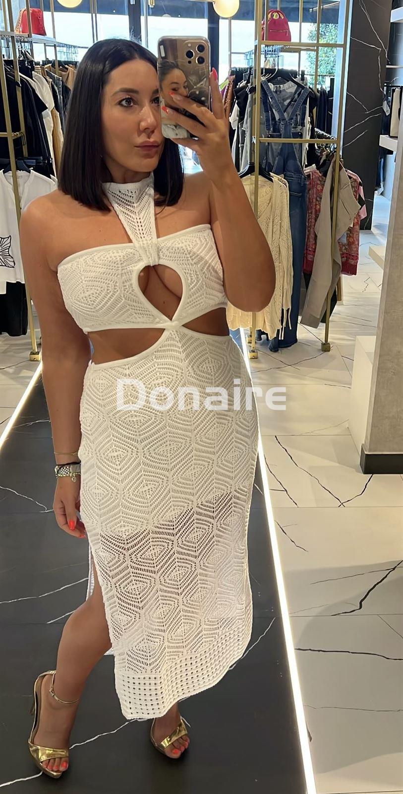 Vestido blanco crochet cut out L’CECCI - Imagen 4