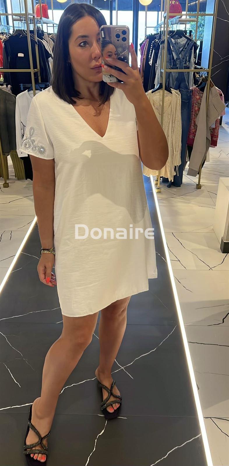 Vestido blanco manga corta Lez a Lez - Imagen 1