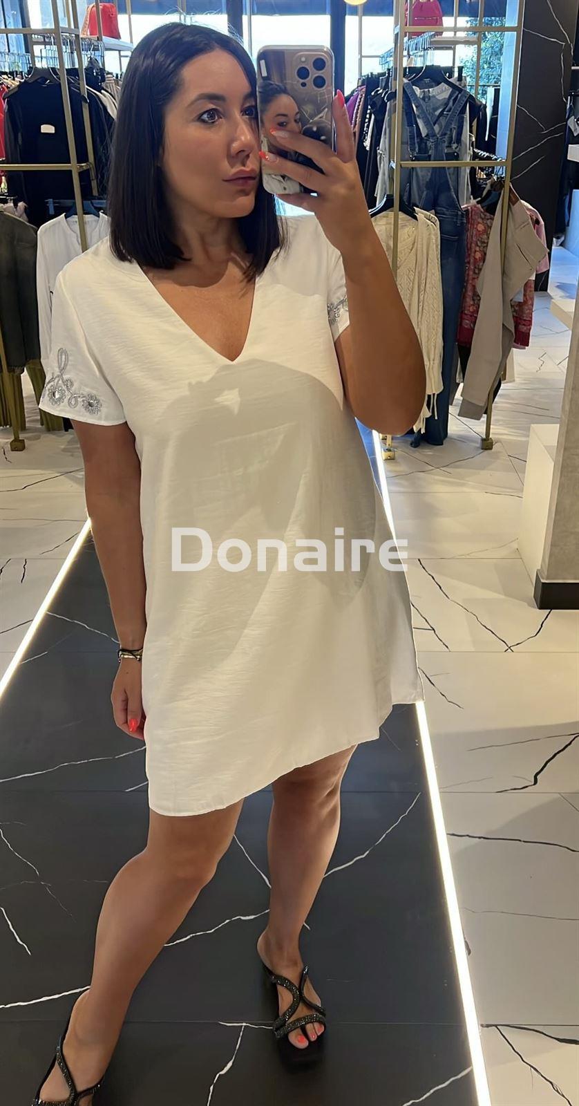 Vestido blanco manga corta Lez a Lez - Imagen 3