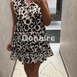 Vestido blanco y negro print floral Lola Casademunt - Imagen 1
