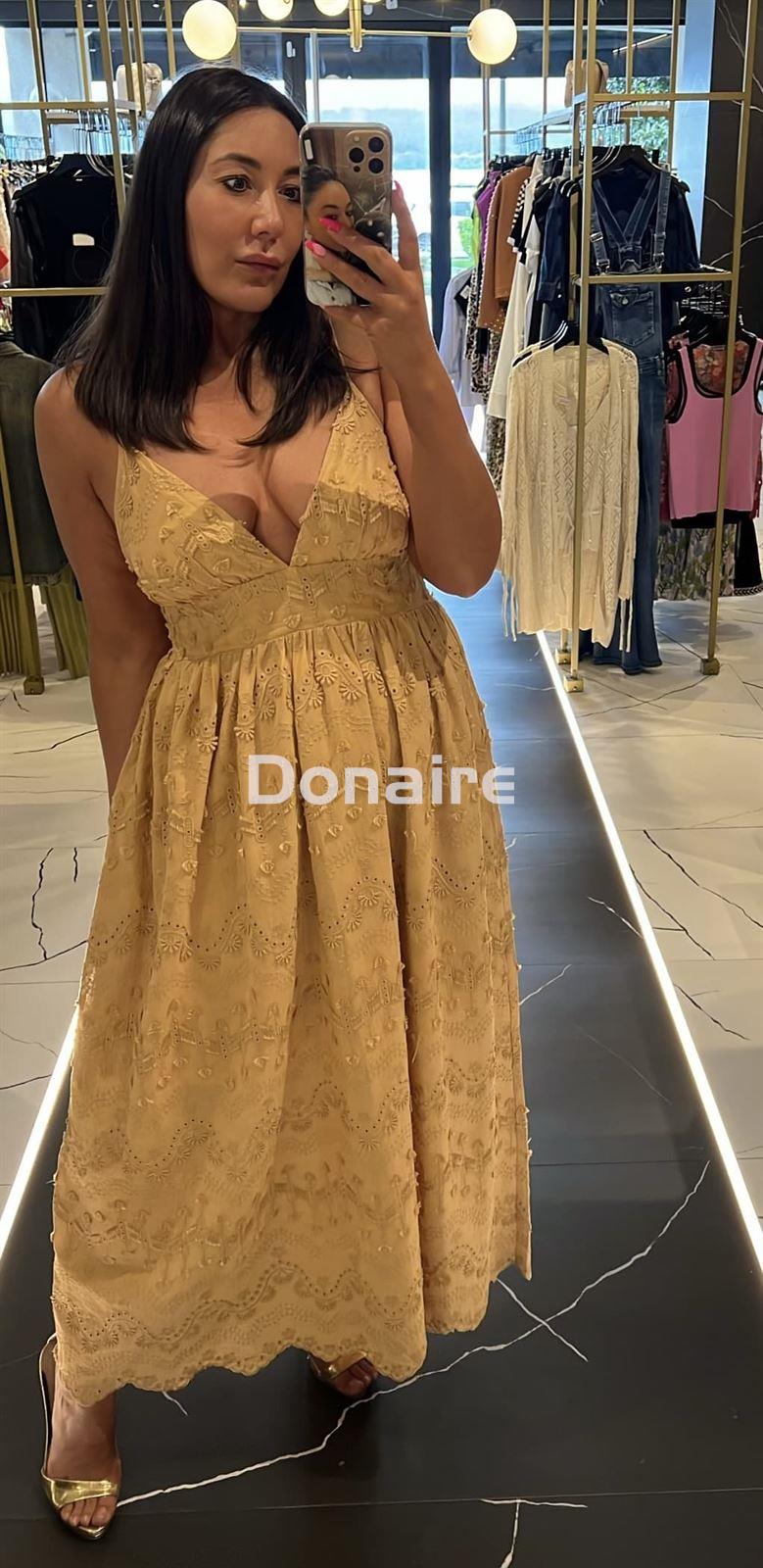 Vestido camel tejido relieve Goa Goa - Imagen 1