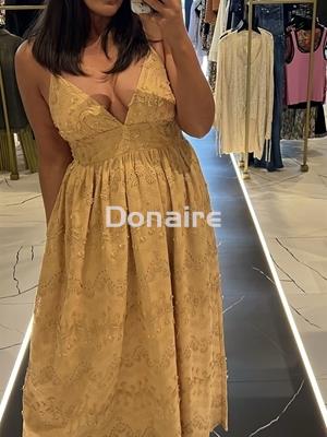 Vestido camel tejido relieve Goa Goa - Imagen 1