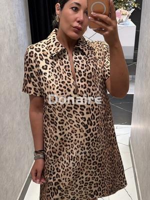 Vestido camisero animal print Lola Casademunt - Imagen 1