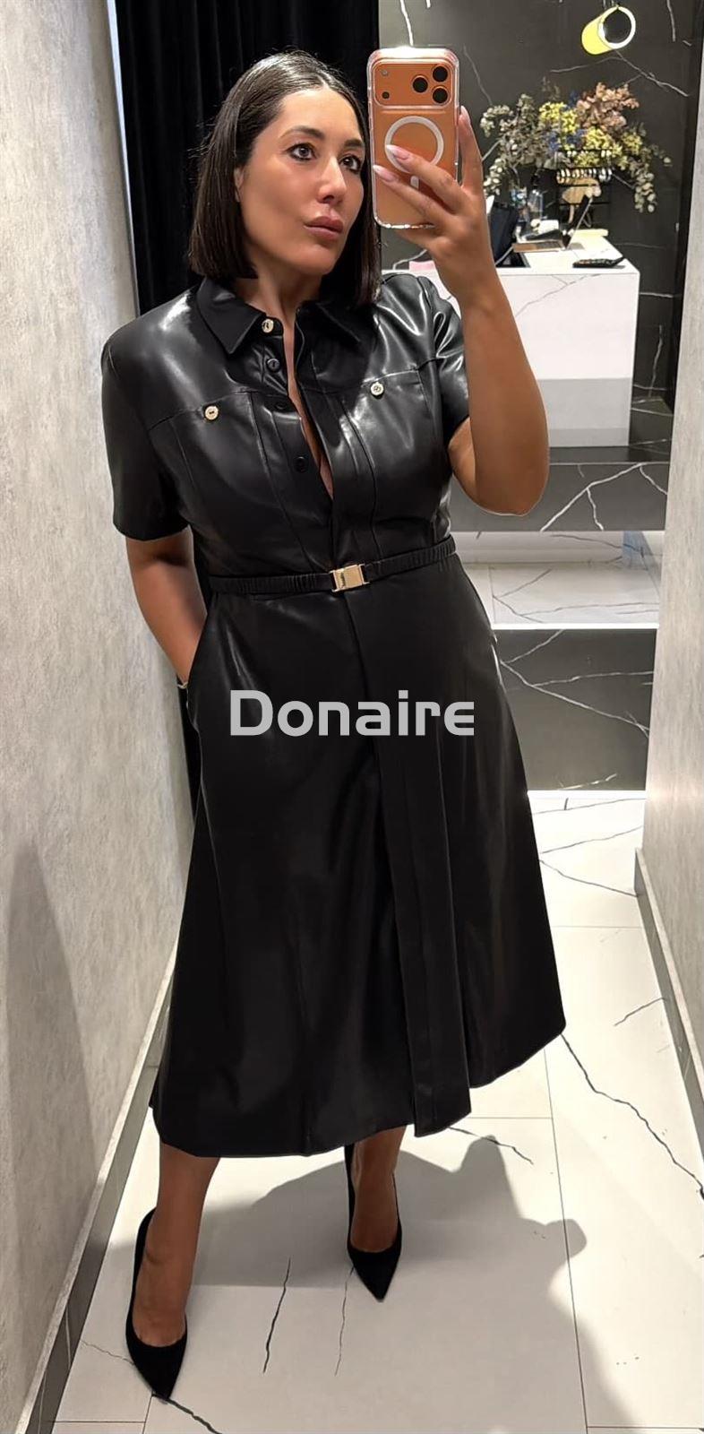 Vestido camisero midi efecto piel Lola Casademunt - Imagen 1
