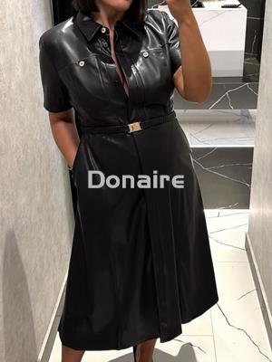 Vestido camisero midi efecto piel Lola Casademunt - Imagen 1