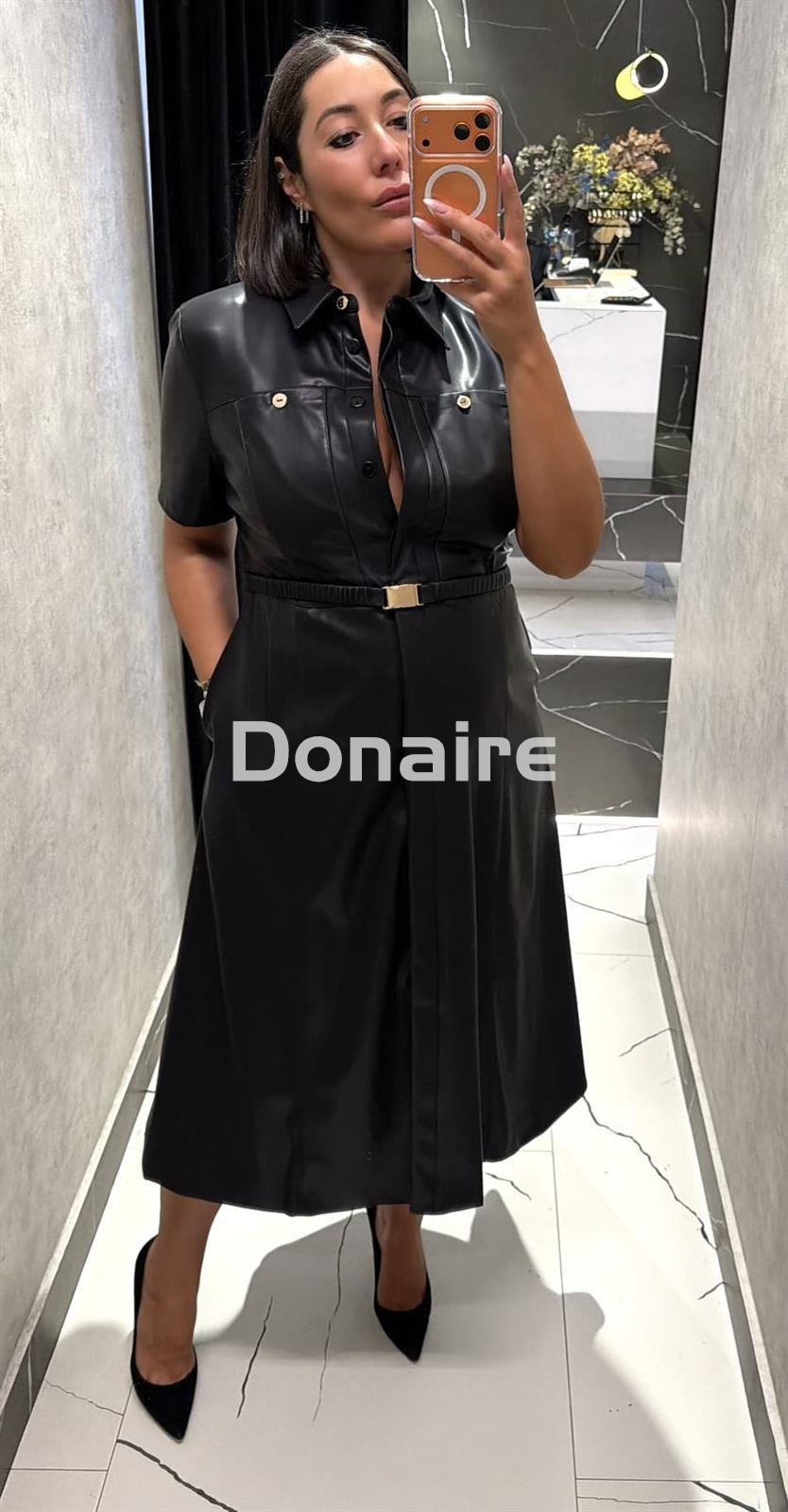 Vestido camisero midi efecto piel Lola Casademunt - Imagen 2