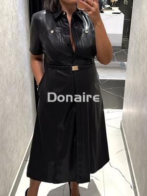 Vestido camisero midi efecto piel Lola Casademunt - Imagen 2