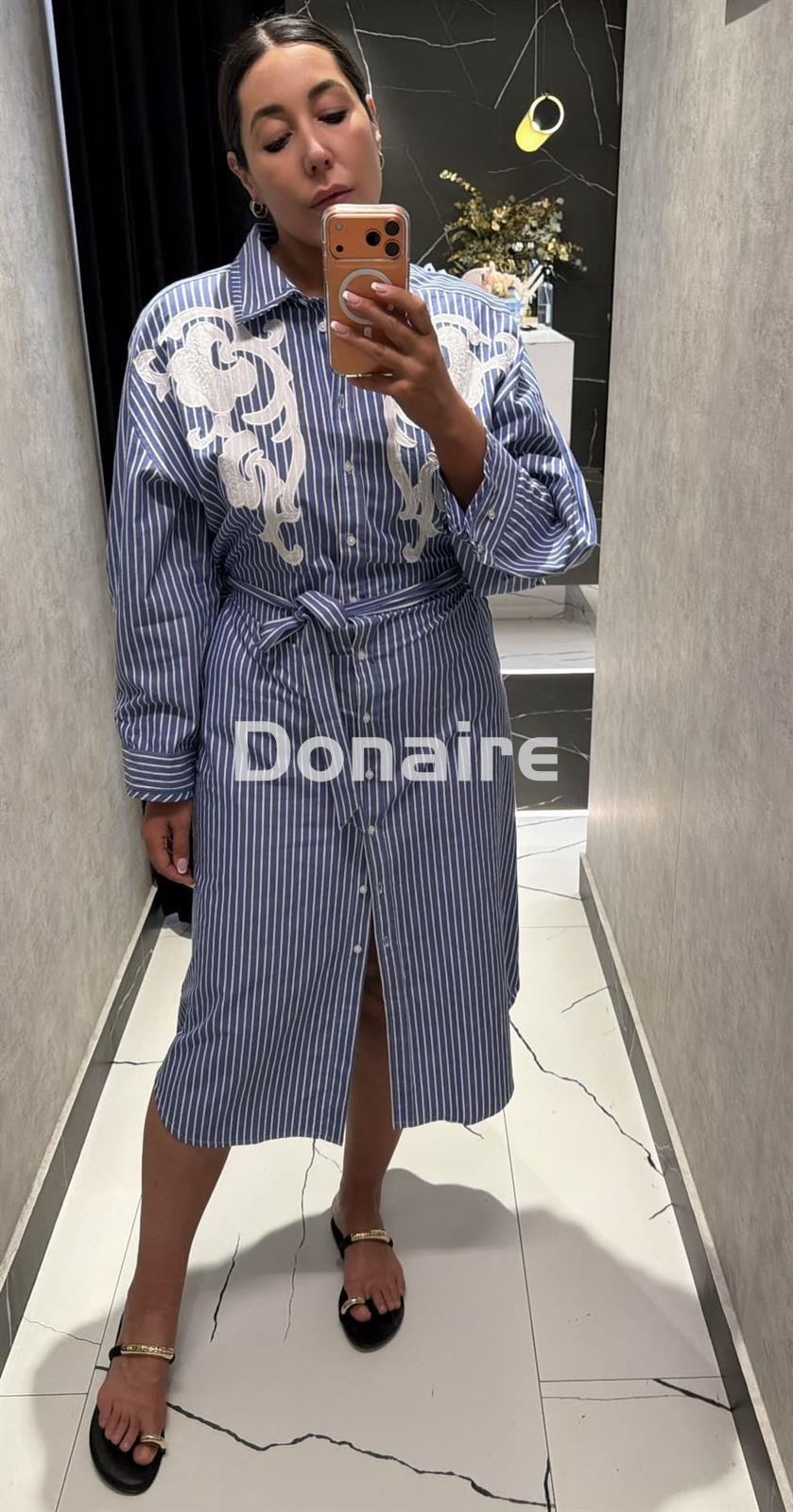 Vestido camisero rayas BSB - Imagen 1