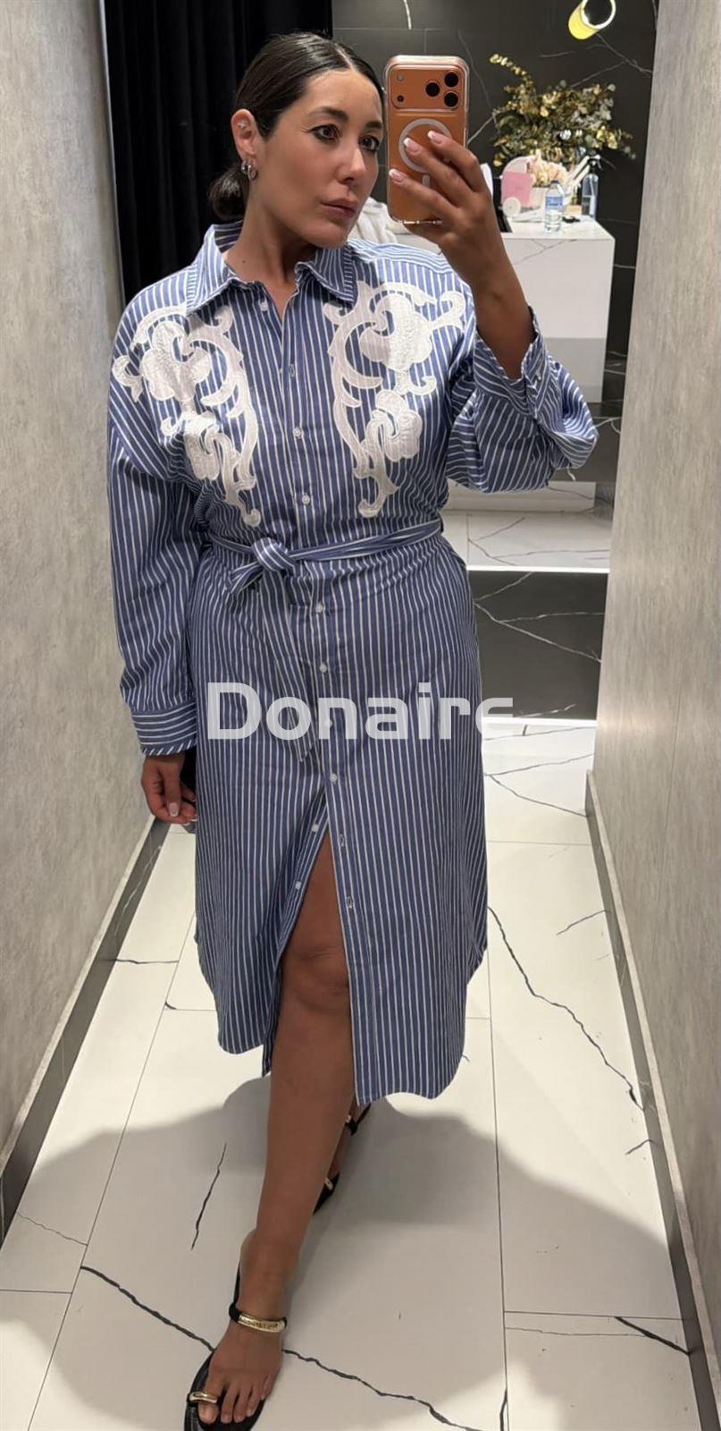 Vestido camisero rayas BSB - Imagen 2