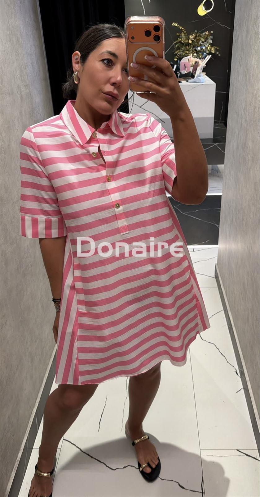 Vestido camisero rayas rosa y blanco Lola Casademunt - Imagen 2