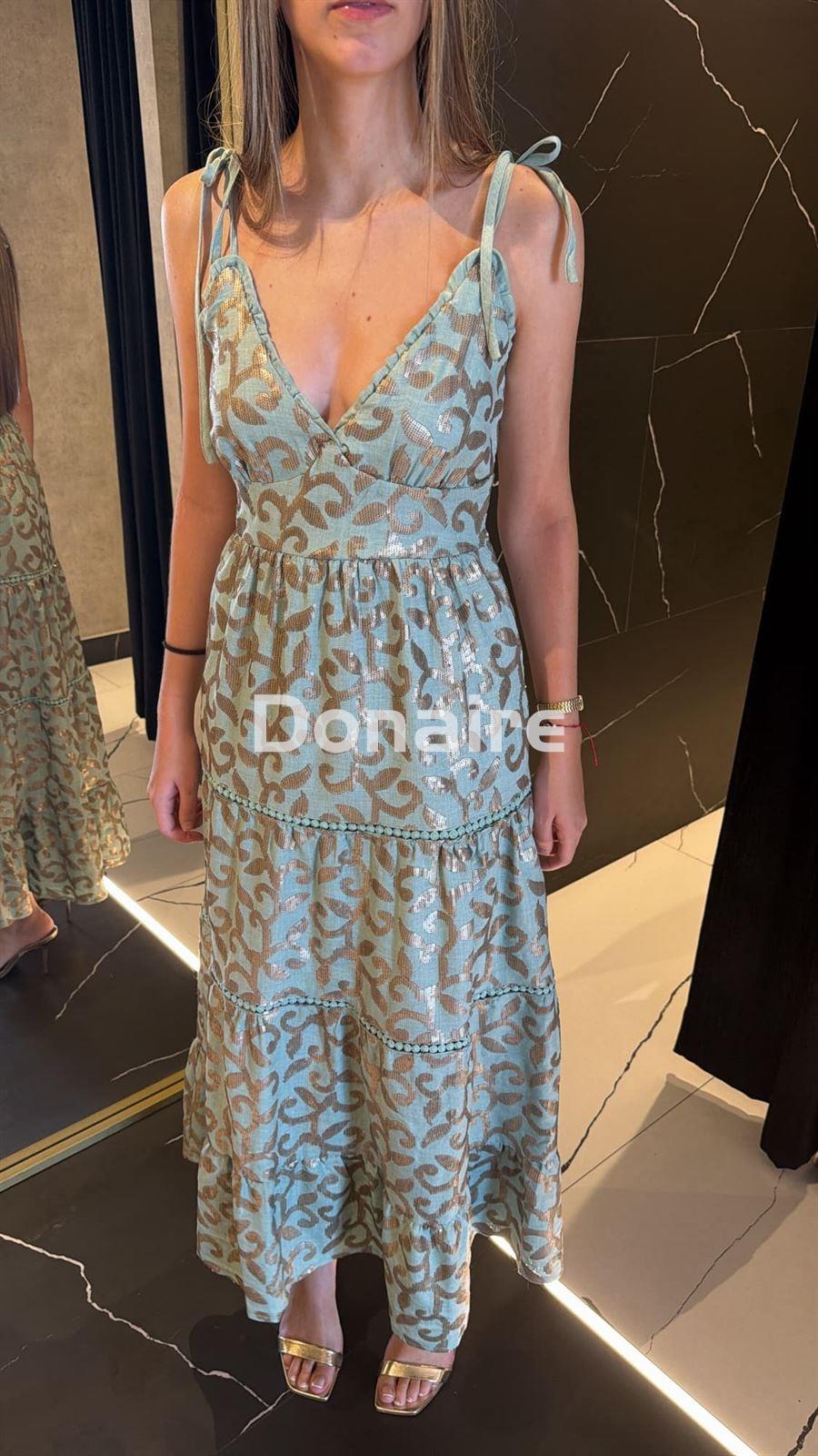Vestido con lentejuelas bordadas en forma de hojas NKN - Imagen 2