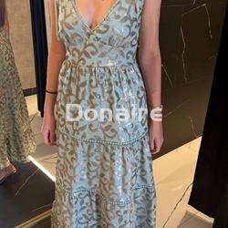 Vestido con lentejuelas bordadas en forma de hojas NKN - Imagen 2