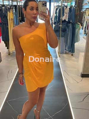 Vestido corto mostaza asimétrico GoaGoa - Imagen 1