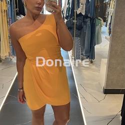 Vestido corto mostaza asimétrico GoaGoa - Imagen 2