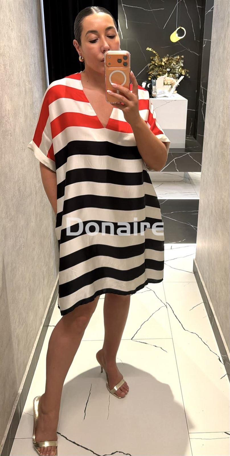 Vestido corto rayas tricolor Lola Casademunt - Imagen 1
