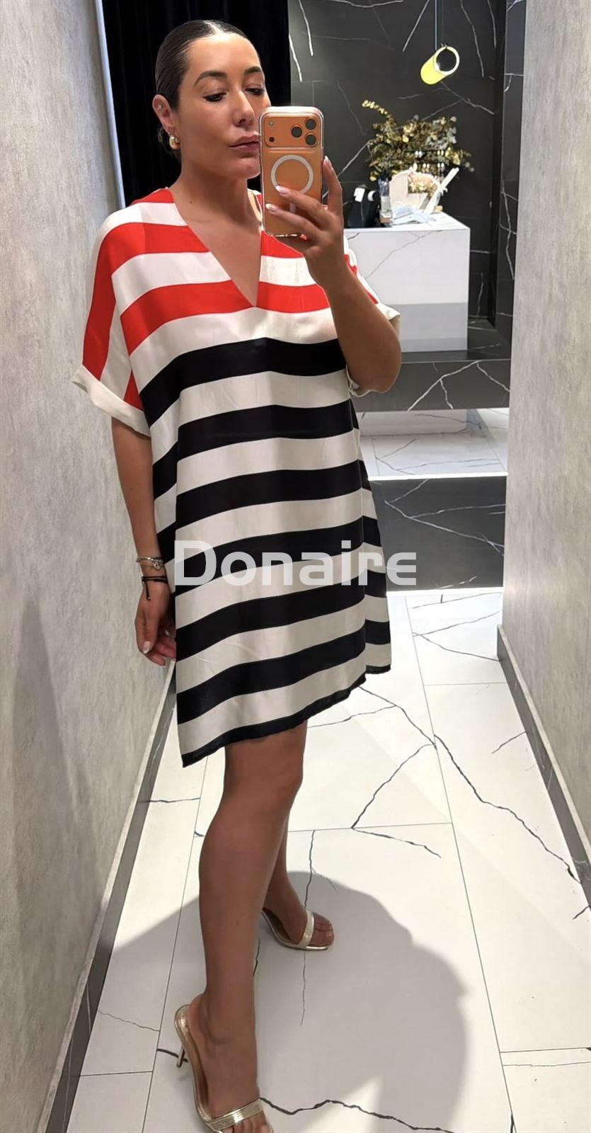 Vestido corto rayas tricolor Lola Casademunt - Imagen 2