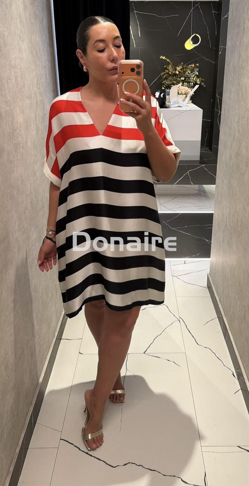 Vestido corto rayas tricolor Lola Casademunt - Imagen 3