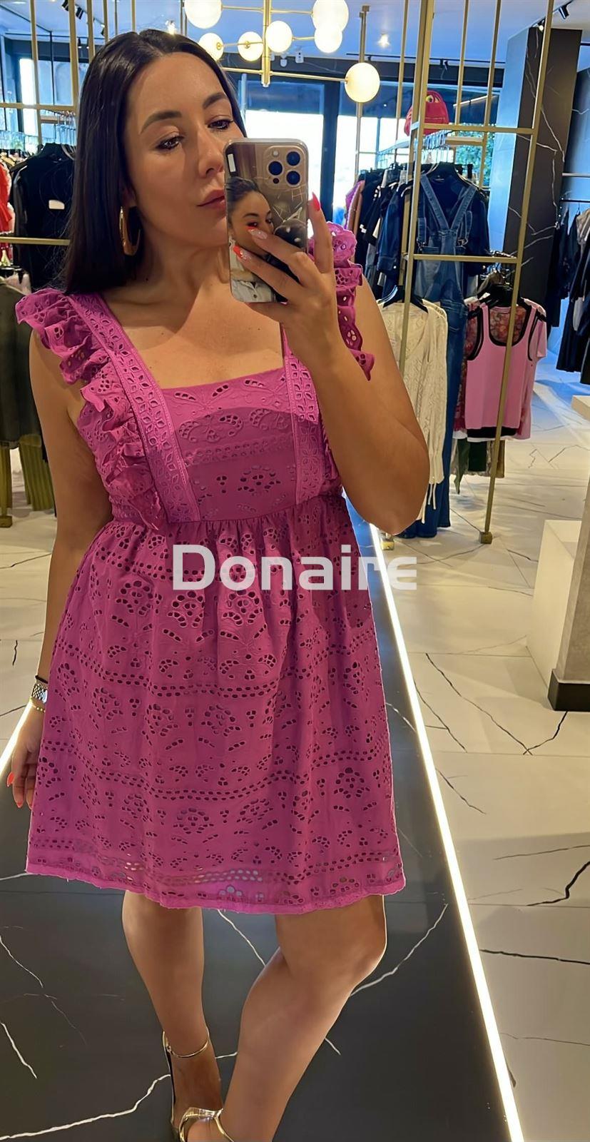Vestido corto troquelado morado Dixie - Imagen 1