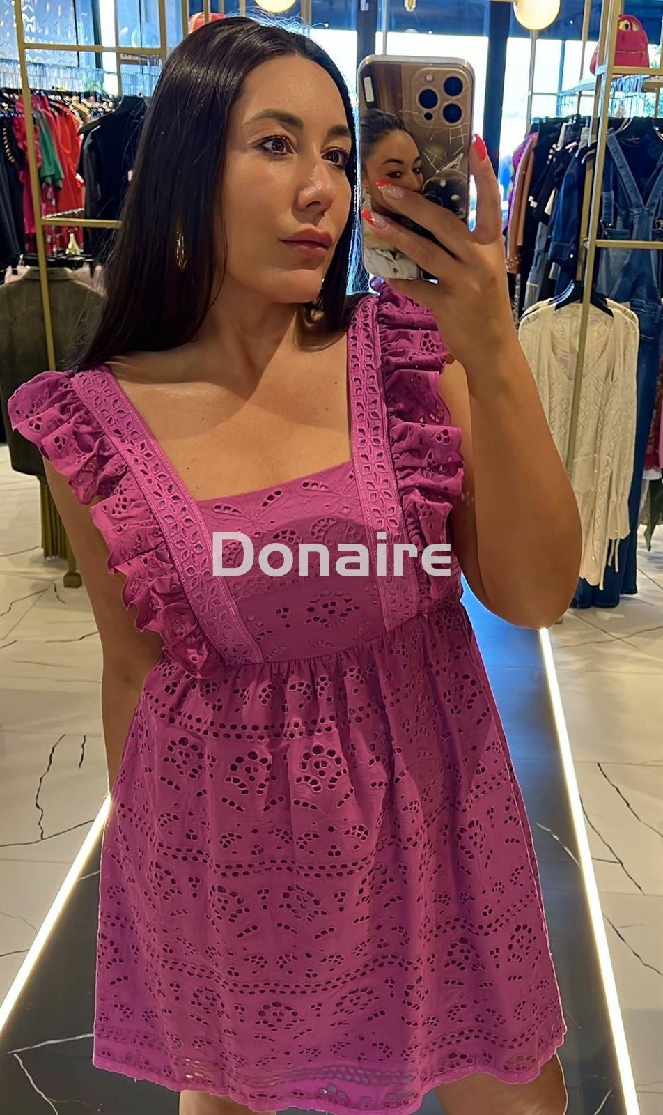 Vestido corto troquelado morado Dixie - Imagen 2