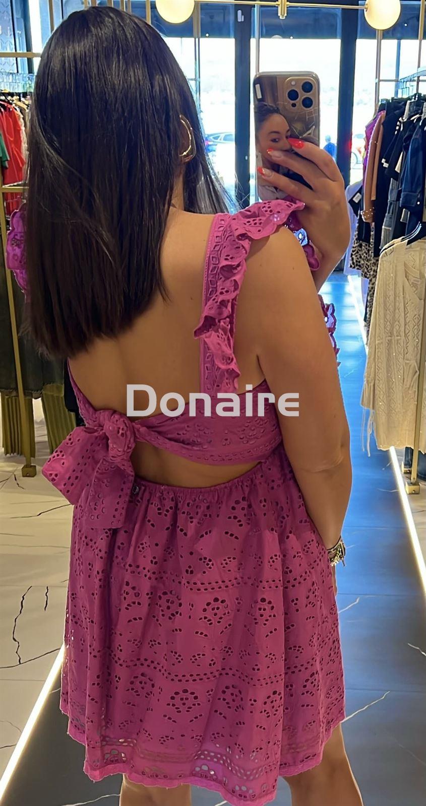 Vestido corto troquelado morado Dixie - Imagen 4
