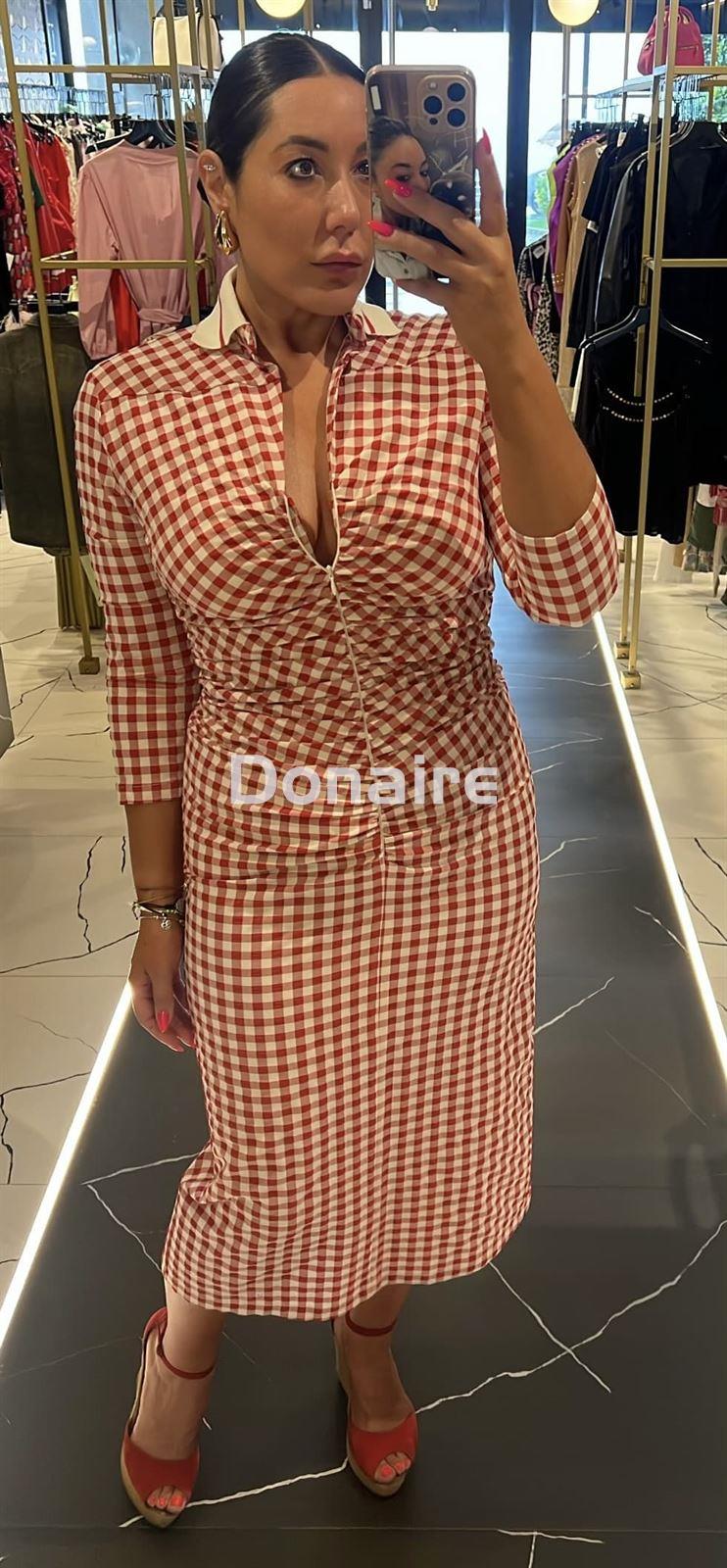 Vestido cuello camisero vichy Dixie - Imagen 1