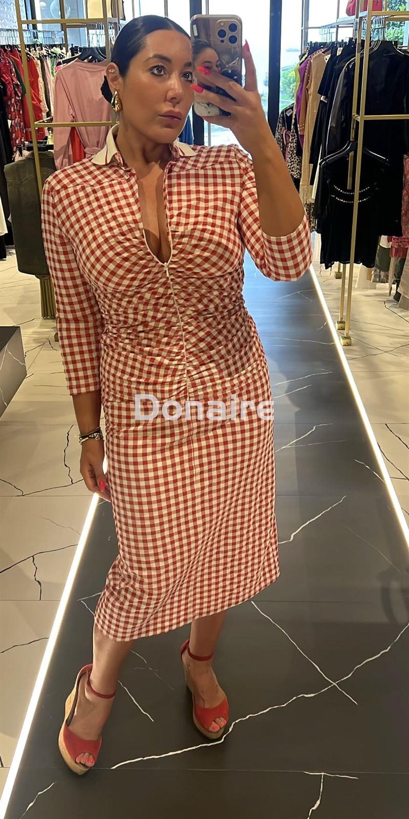 Vestido cuello camisero vichy Dixie - Imagen 2