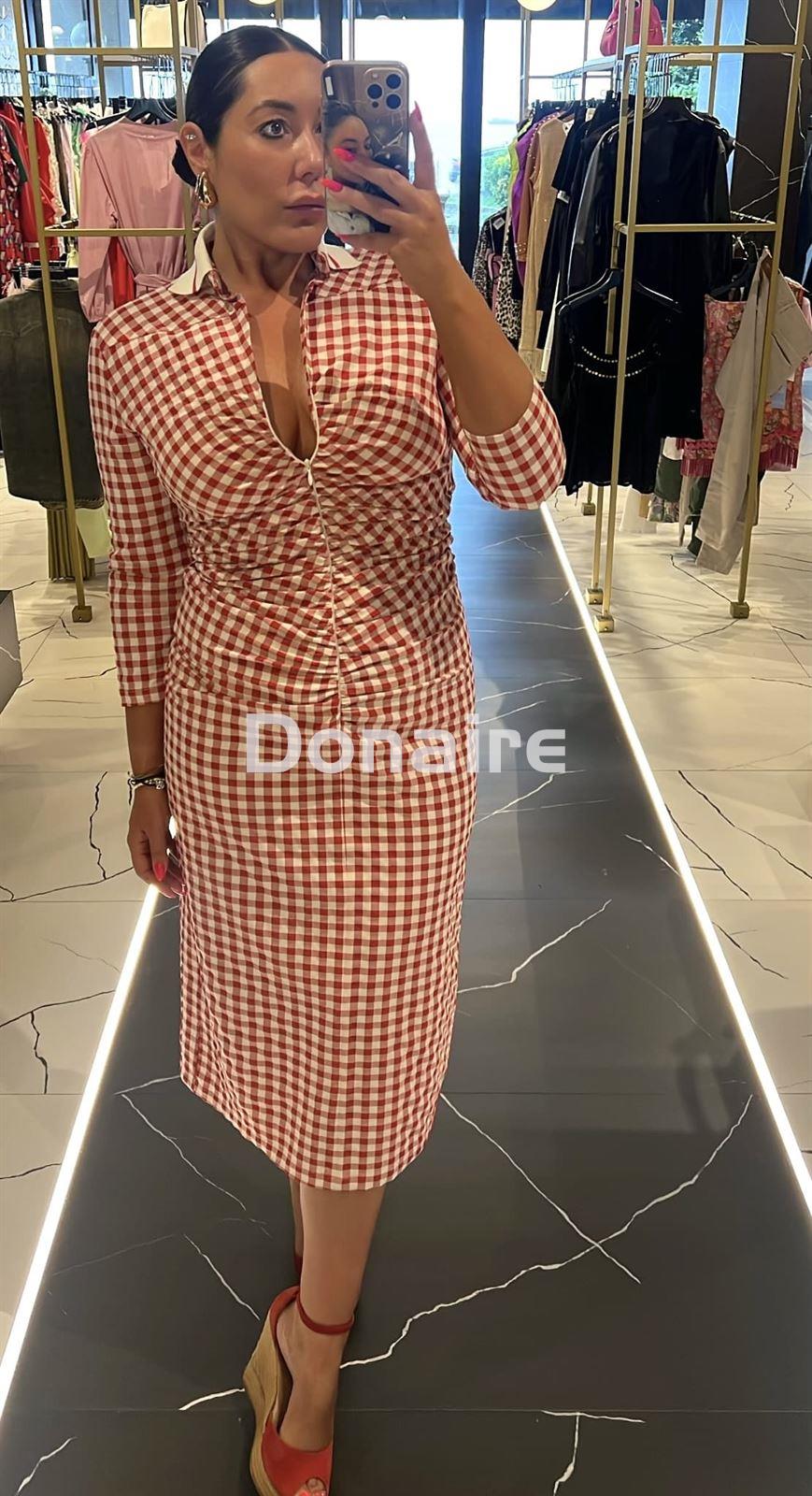 Vestido cuello camisero vichy Dixie - Imagen 3