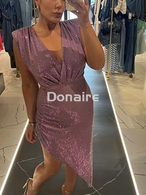 Vestido cut out efecto lentejuelas bajo desigual Phard - Imagen 2