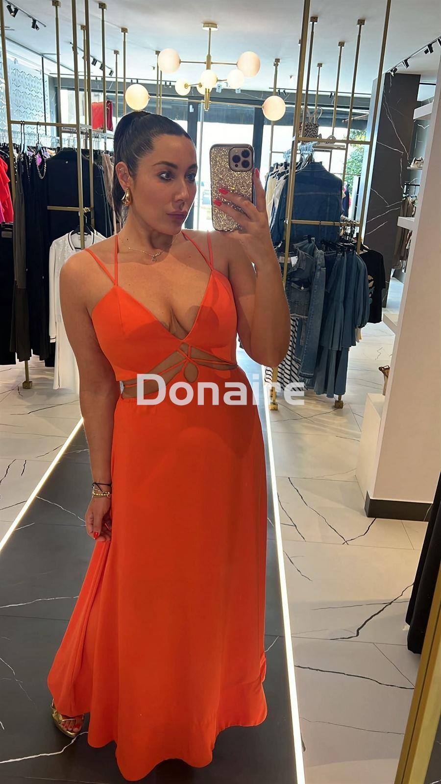 Vestido cut out naranja Lez a Lez - Imagen 1