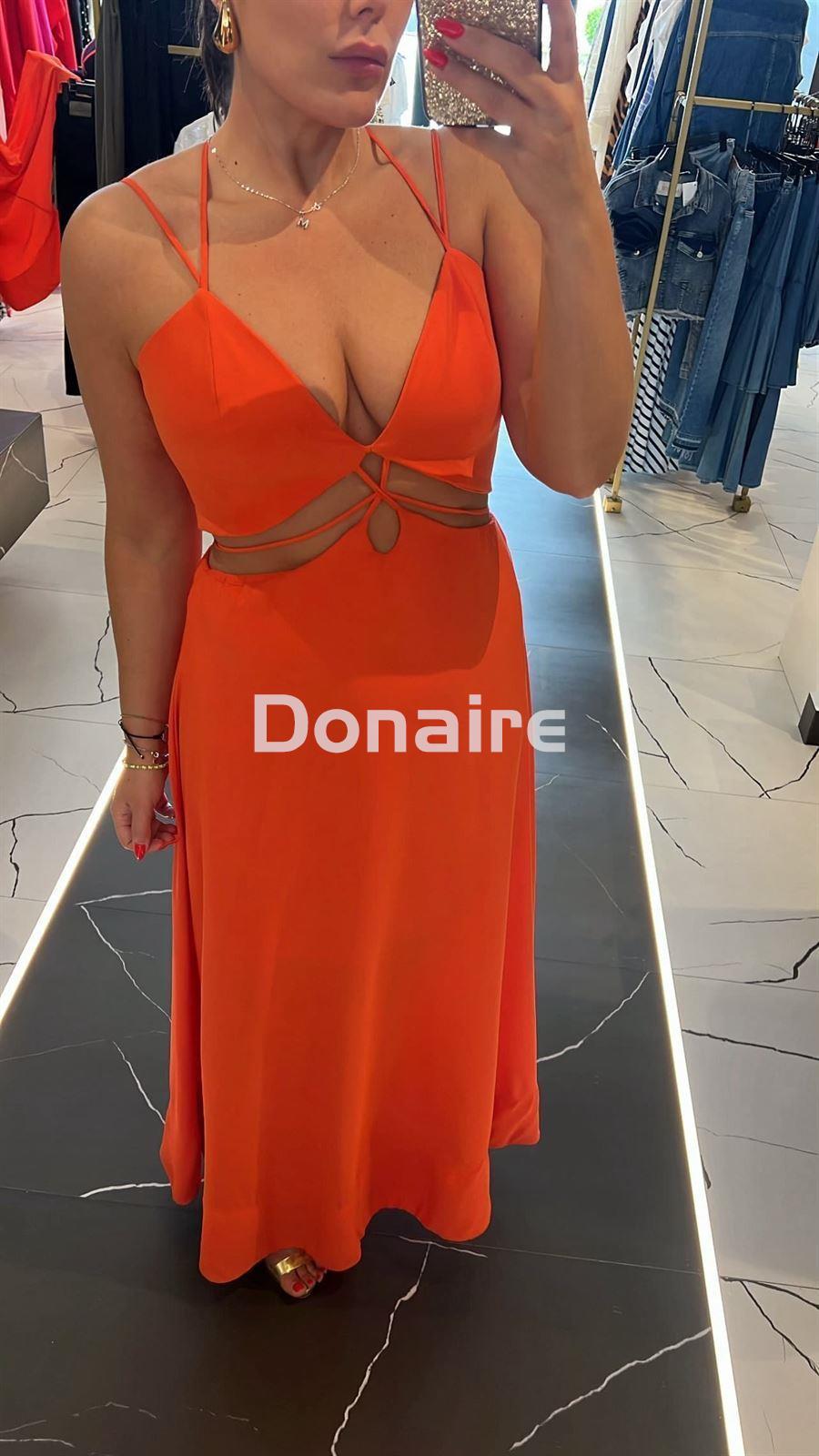 Vestido cut out naranja Lez a Lez - Imagen 2