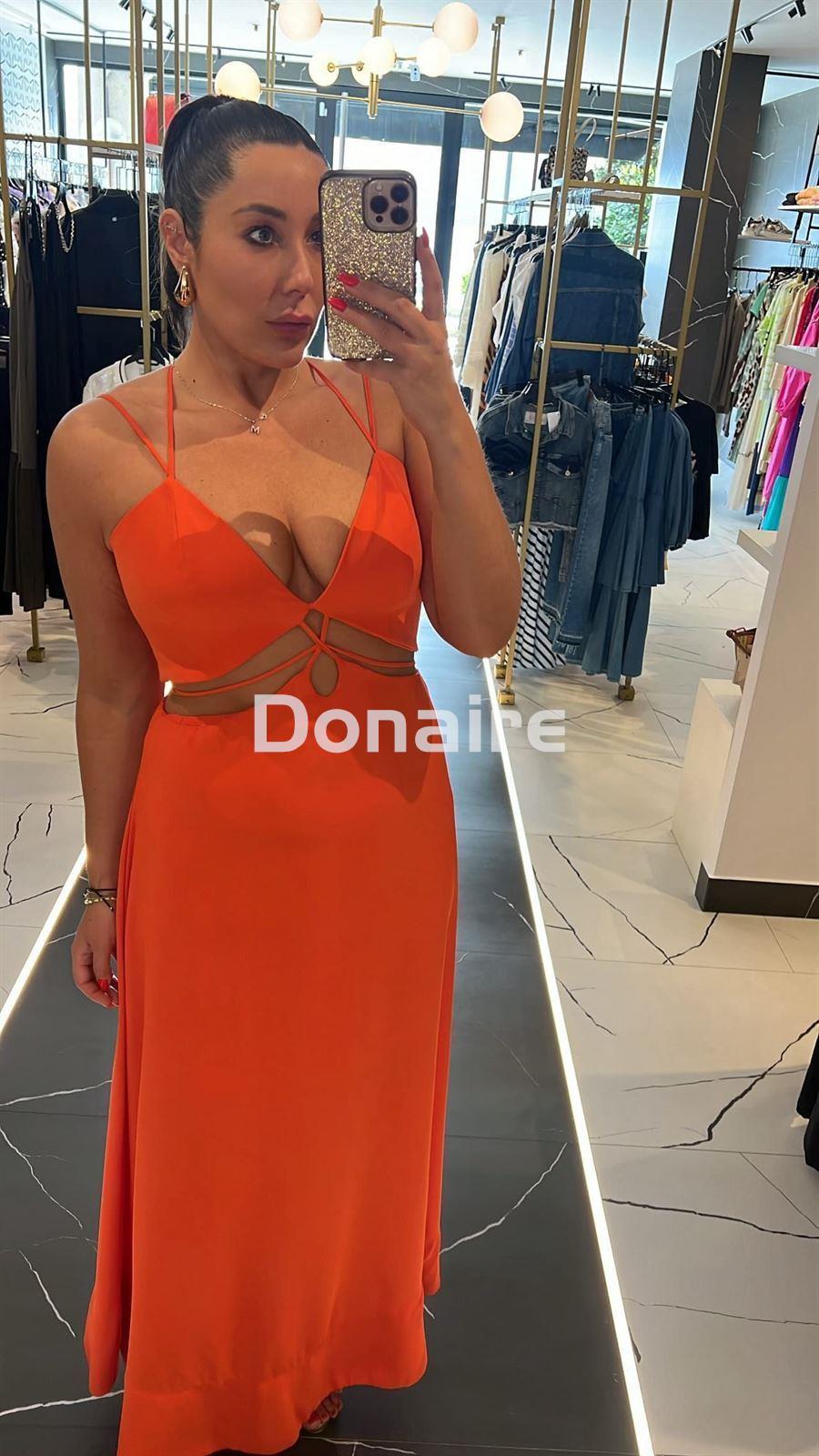 Vestido cut out naranja Lez a Lez - Imagen 3
